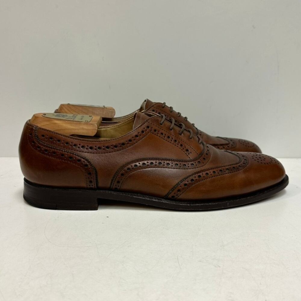 VGUC Cole Haan Oxford Wingtip Cap Toe Bal Brogue Brown Made in USA 9
